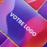 Carte PVC imprimée, visuel en dégradé violet et rouge